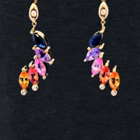Multi Sapphire Marquee Earring