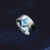 Aquamarine Gold Inlay Ring DC