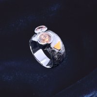 Zircon And Gold Inlay Ring