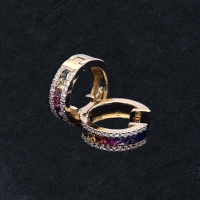 Multi Sapphire Huggies
