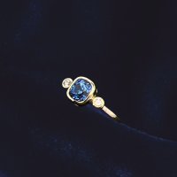 Blue Sapphire & Diamond Ring