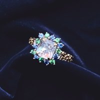Rainbow Moonstone Fancy Dress Ring