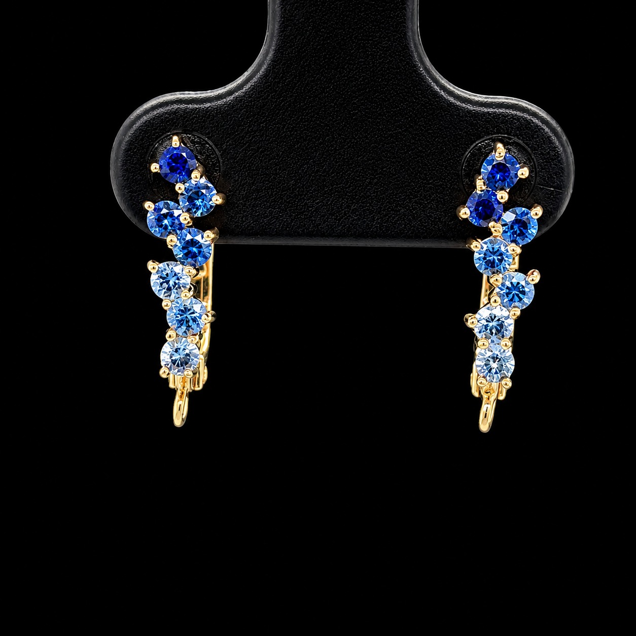 Sapphire Ombré Ear Climbers